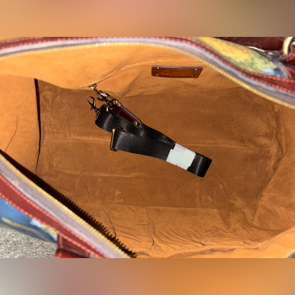 Patricia Nash Milano Weekender Duffel in Greek Map print - Picture 6 of 11